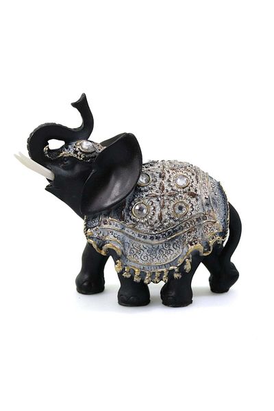Ella Home Statueta Lucky Black Elephant Rasina, Neagra, 13cm