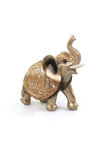 Ella Home Statueta din rasina elefant auriu, auriu, 14cm