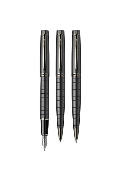 Scrikss WizDesign 38 DOLMA KALEM + TÜKENMEZKALEM + VERSATİL SET MAT SİYAH (GA...