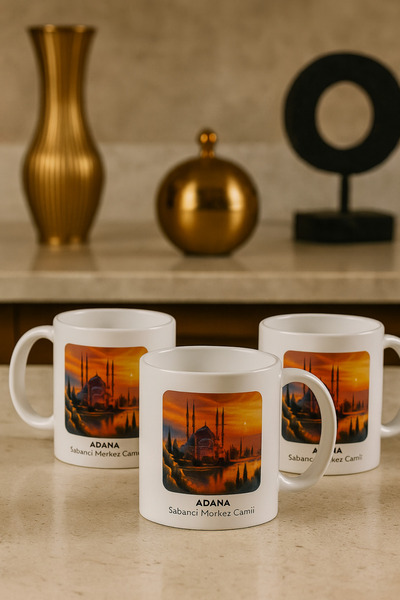 çokaş Pack of 3 City Print Gift Porcelain Mug