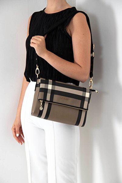 Silver Polo Кафе - Черна SP963 дамска чанта през рамо