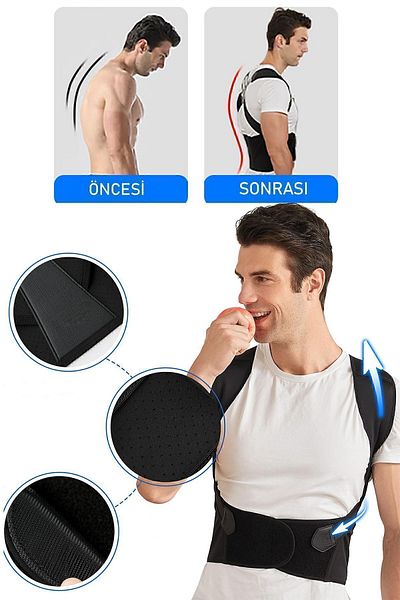 HASBY Corset pentru postură verticală Femei Bărbați Corector de postură Anti-bucă Corset de fixare verticală reglabil