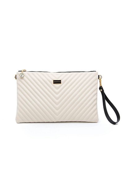 Silver Polo Argintiu și Polo Bej - Bej SP1034 Portofoliu și clutch pentru femei