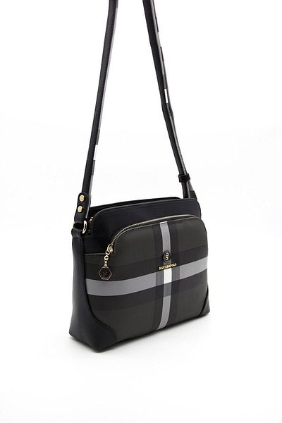 Silver Polo Silver & Polo Black - Geantă neagră SP364 pentru femei