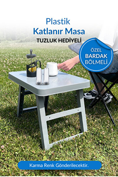 grimorlife Katlanabilir Bardak Bölmeli Masa Piknik Masası Plastik Masa Taşına...