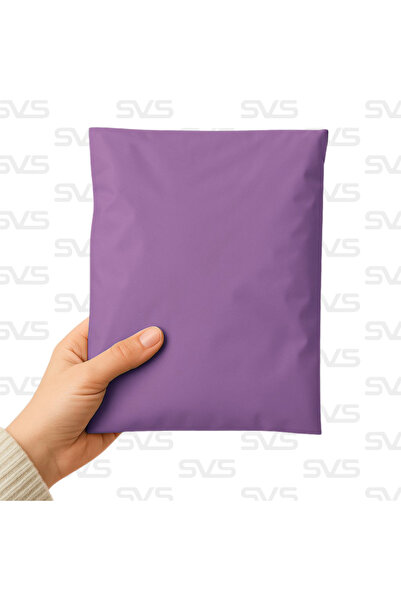 SVS ETİKET PLASTİK Cepli Renkli Kargo Poşeti - 18X25 Cm - Lila/Pembe- 100 Adet