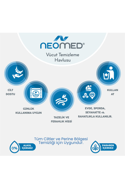 neomed Perine Vücut Temizleme Havlusu 50'li 3 Paket 150 Havlu
