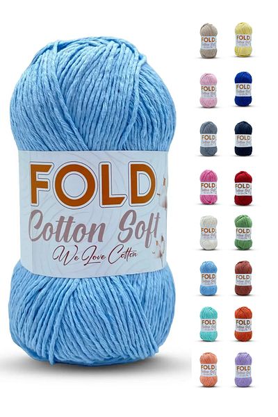 FOLD قطن ناعم - بيبي بلو 136 خيط قطني 100 جرام