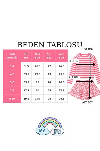 My Kids Wear Girl's Patterned Swimsuit with Skirt Detail 3-10 Years 11919