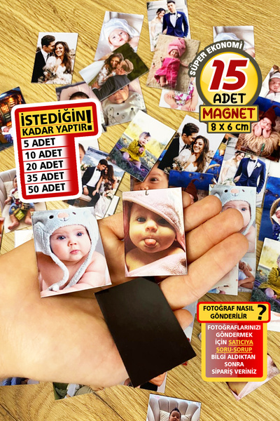 cici magnet www.cicimagnet.com 15 Adet Fotoğraflı Resimli Buzdolabı Magneti (...