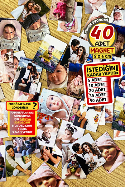 cici magnet www.cicimagnet.com 40 Adet Fotoğraflı Resimli Buzdolabı Magneti (...