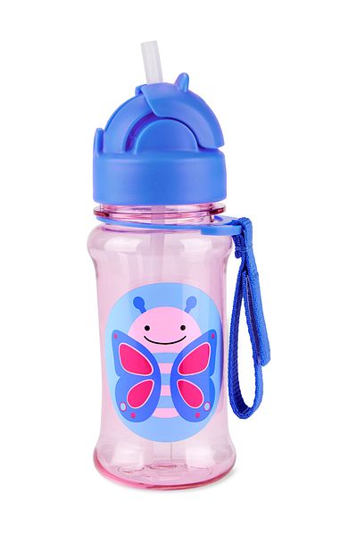 Skip Hop Zoo Tritan Water Bottle with Straw Butterfly