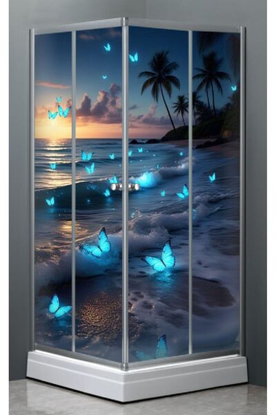 Özbey Reklam Banyo Duşakabin Kaplama Folyo Sticker Ord-180 ( Ölçüsü 160x170 4...