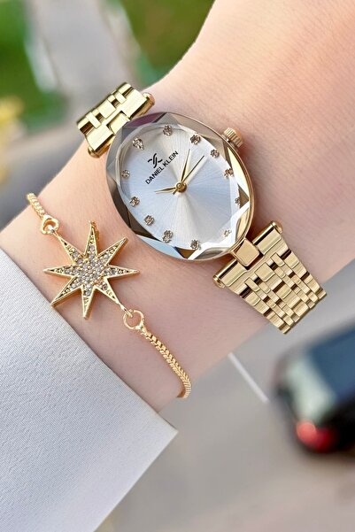 Daniel Klein Gold Renk Kadın Kol Saati ve Bileklik