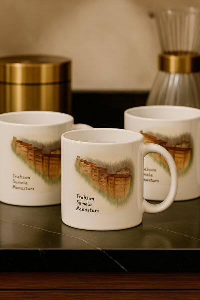 çokaş Pack of 3 Sümela Monastery Print Porcelain Mug