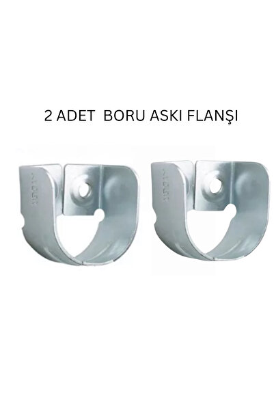HAMADEX Krom Oval Boru Askı Flanşı Gardırop Dolap İçi Askılık Boru Aparatı Mobilya Uyumlu 2 Adet