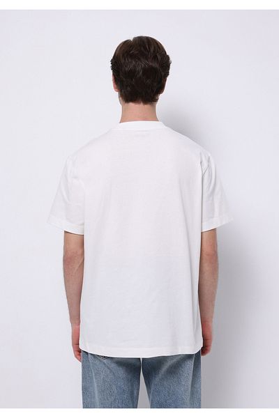 Colin's Tricou alb cu mânecă scurtă pentru bărbați, cu gât rotund, confortabil