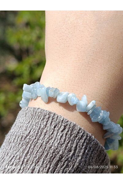 ttasdevri Akuamarin Kırık Doğaltaş Kadın ve Erkek Huzur Bilekliği