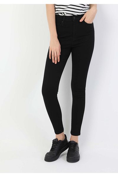 Colin's Super Slim Fit High Waist Narrow Leg Women's Black Jean Trousers