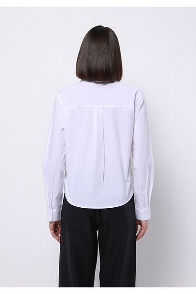 Colin's Regular Fit Shirt Neck Plain Women's White Long Sleeve Shirt