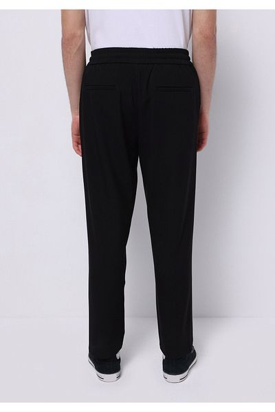 Colin's Pantaloni negri pentru bărbați, cu talie medie, cu picioare drepte