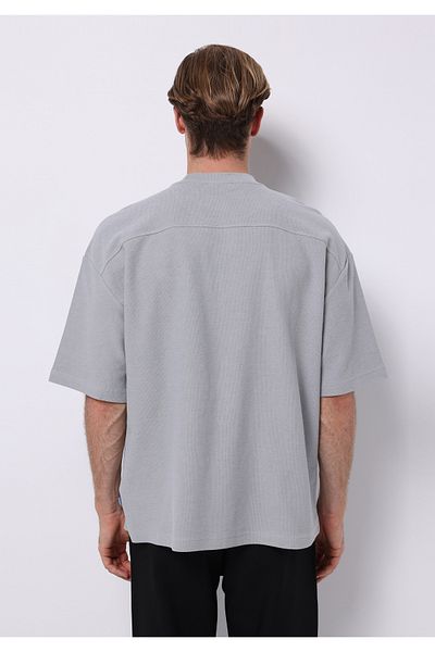 Colin's Oversize Fit Round Neck Plain Men's Blue Short Sleeve T-Shirt