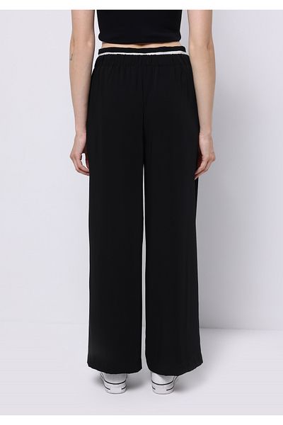 Colin's Pantaloni negri pentru femei, cu talie înaltă, cu picioare largi