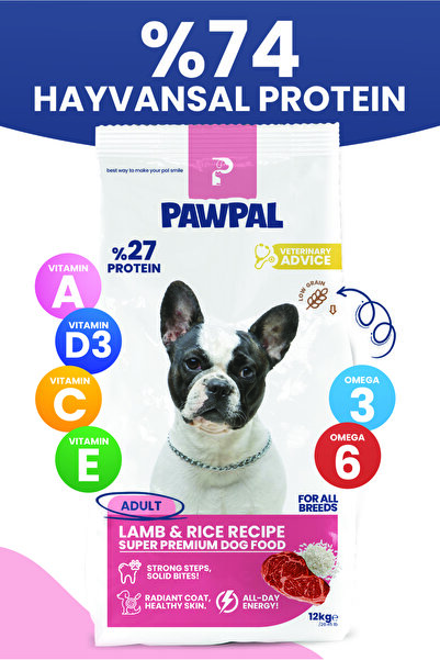 PawPal Kuzu Etli Süper Premium Yetişkin Köpek Maması 12KG | Hipoalerjenik –Dü...