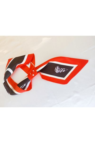 GÜLMEYSA Ataturk Signed Turkish Flag Themed Special Design Scarf Tie