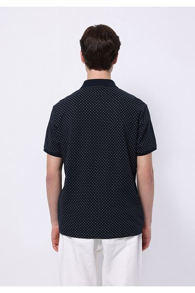 Colin's Regular Fit Polo Neck Printed Cotton Men's Navy Blue Short Sleeve T-Shirt
