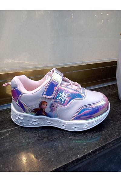 pediashoes Girl's Lighted Frzn Illustrated Purple Sports Shoes