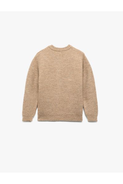 Koton Cardigan de tricotaj de bază cu mâneci lungi și gât rotund