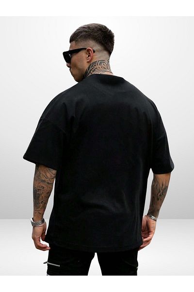 CLAYES Catch The Style Oversize Black Printed T-shirt - Crew Neck Short Sleeve Comfortable Fit T-Shirt