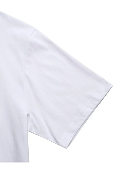 CLAYES Λευκό βαμβακερό μπλουζάκι με στάμπα Rooster - Μπλουζάκι με κοντό μανίκι Oversize Crew Neck