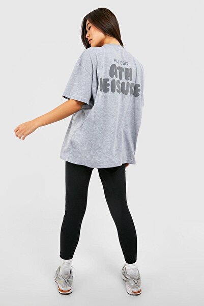 CLAYES Сірий оверсайз-футболка Ath Leisure - велосипедний комір, короткий рукав