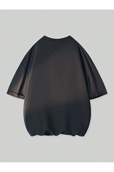 CLAYES Butterfly 1986 Single Jersey T-Shirt - Black Printed Oversize Crew Neck Short Sleeve T-Shirt