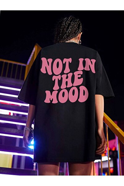CLAYES Μπλουζάκι Not Mood Single Jersey Black Printed Oversize - Crew Neck, κοντό μανίκι