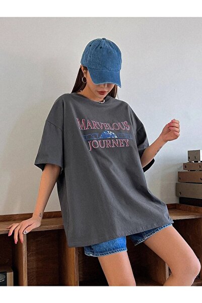 CLAYES Marvelous Smoked Oversize T-shirt - Με στάμπα