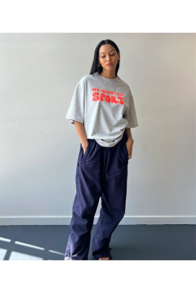 CLAYES Γκρι μπλουζάκι Oversize Mr Winston - Oversize Printed