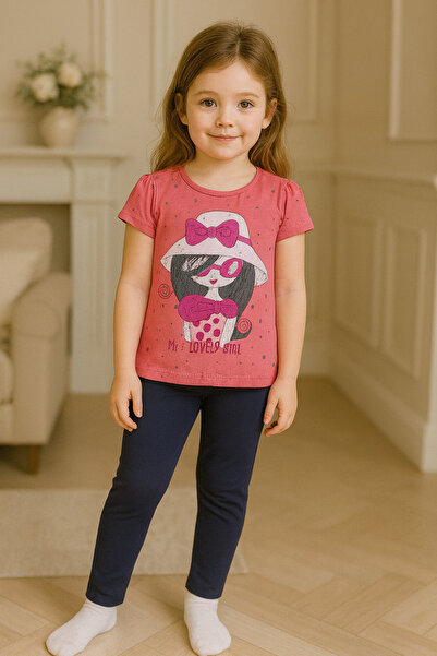 KAMİKAM Set de vară, din bumbac, cu capri, pentru fetiță