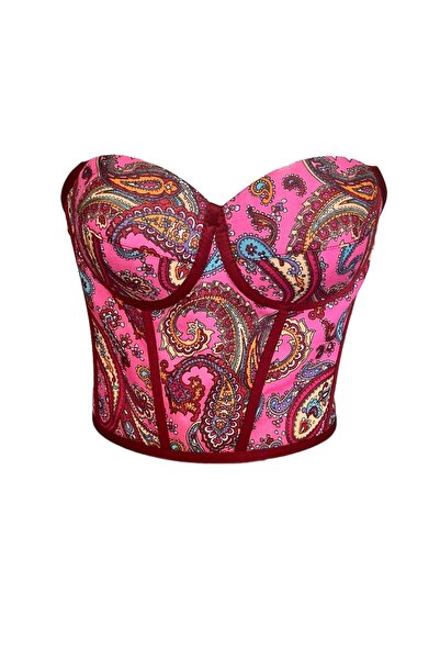 atelierburchu Kadın Pamuklu Astarlı Göğüs Kaplı Tülbent Korse Büstiyer