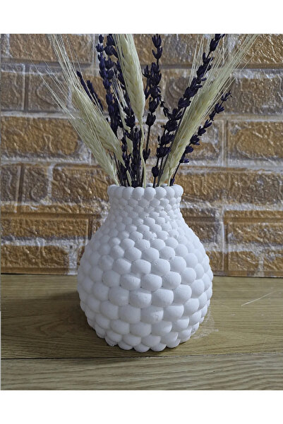 UD Consept Beyaz Renk Özel Tasarım Kokulu Mum Ve Çizgili Vazo Standlı Oda Kok...