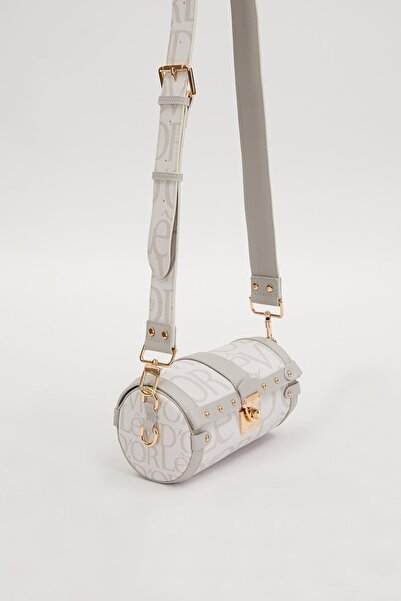 Levidor حقيبة كتف ليفيدور على شكل اسطوانة باللون الأبيض