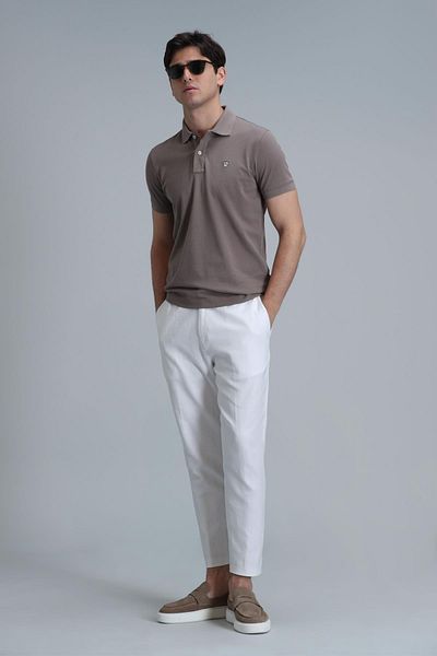 Lufian Smart ανδρικό μπλουζάκι Polo Slim Fit - Γήινος τόνος
