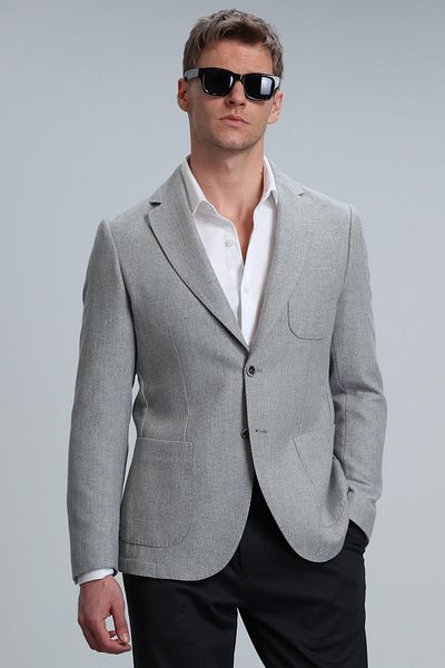 Lufian Gabriel Sports Men's Blazer Jacket Slim Fit Gray