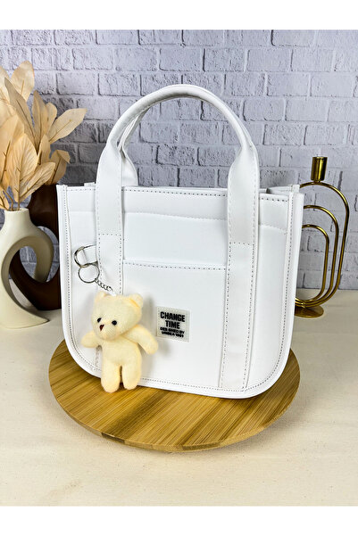 MOLDİVA Ποιοτικό ύφασμα πάγου με αρκουδάκι - Ρυθμιζόμενο μακρύ λουρί ώμου και τσάντα χειρός και ώμου από μπαγκέτα