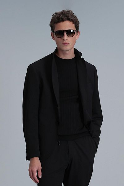 Lufian Ανδρικό μπλέιζερ μπουφάν Asel Black Slim Fit Sports