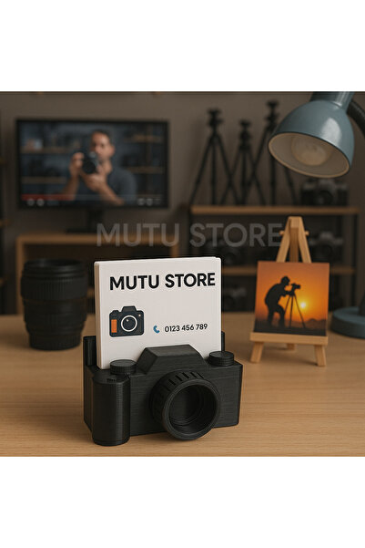 Mutu Store حامل بطاقة العمل على شكل كاميرا