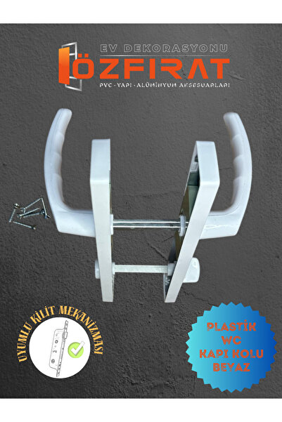 EVA PLAST Pvc Pimapen Plastik Kapı Kolu Tuvalet(WC) / Banyo Plastik Kapı Kolu / Beyaz / 4 Adet (Takım)