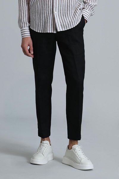 Lufian Pantaloni chino pentru bărbați Karl Sports, slim fit, negri